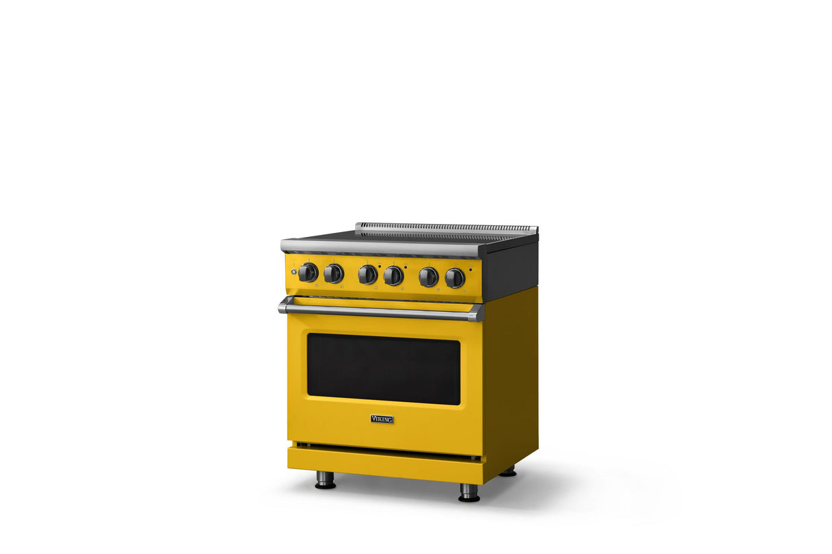 30"W. Electric Range (Finish: Daffodil, Trim: Polished Chrome)