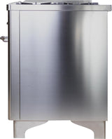 Majestic II 36 Inch Dual Fuel Natural Gas Freestanding Range in Stainless Steel with Chrome Trim