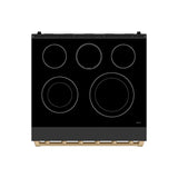 30 Inch Professional Electric Range With Precision Knob Control In Black and Bronze  Gordon Ramsay Series