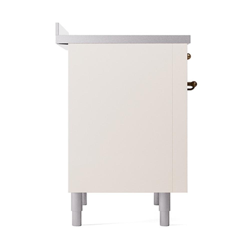 ILVE UNI366QNMPAWB Nostalgie II Noblesse 36 inch Induction Range (Solid Door, Antique White, Burnished)