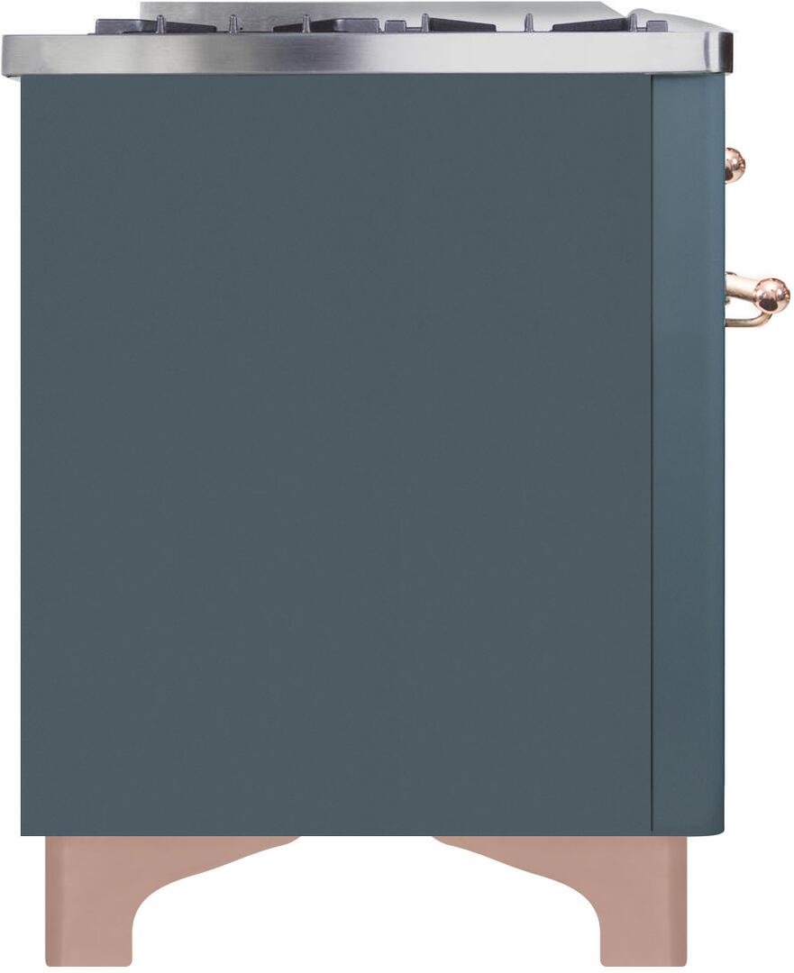 Majestic II 48 Inch Dual Fuel Natural Gas Freestanding Range in Blue Grey with Copper Trim