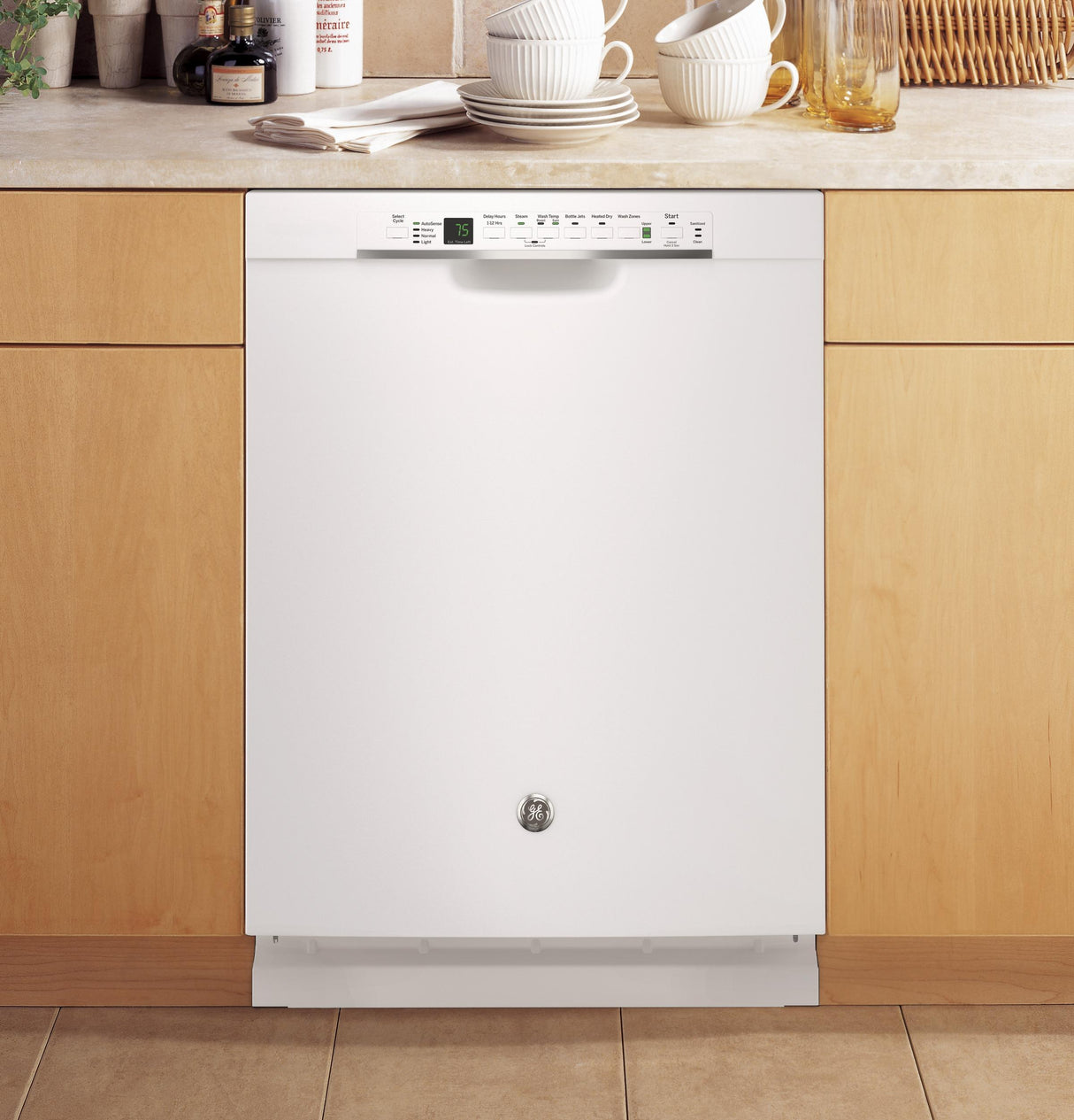 GE® Stainless Steel Interior Dishwasher with Front Controls