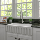ZLINE 36" Venice Farmhouse Reversible Fireclay Sink (FRC5122) [Color: White Gloss]