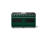 60"W.Dual Fuel Range (Finish: Ivy, Trim: Polished Chrome, Fuel: Natural Gas)