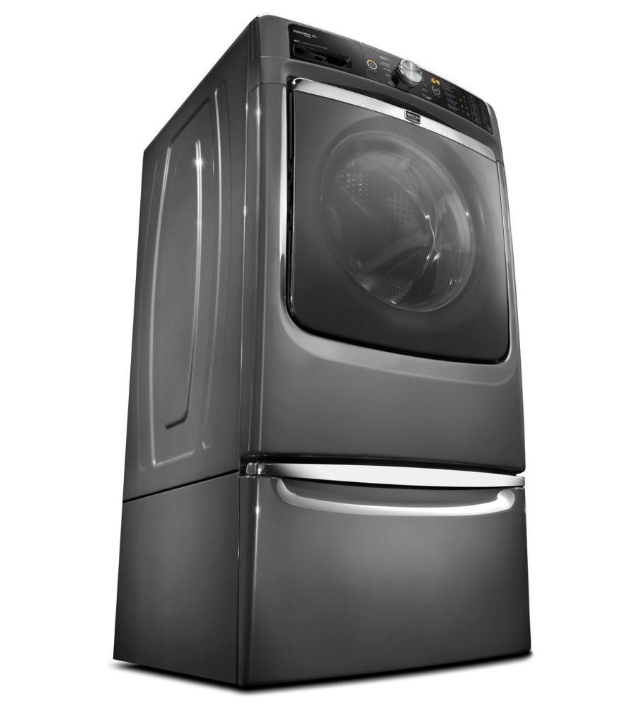 15.5" Laundry Pedestal with Chrome Handle and Storage Drawer