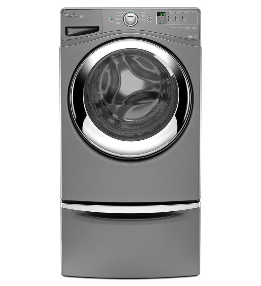 15.5" Laundry Pedestal with Chrome Handle and Storage Drawer