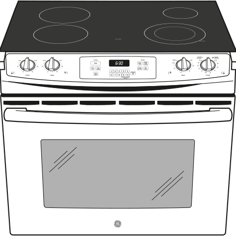 GE® 30" Drop-In Electric Range