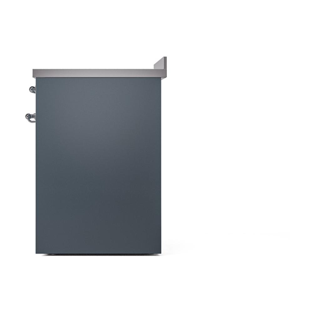 ILVE UNI304QNMPBGC Nostalgie II Noblesse 30 inch Induction Range (Solid Door, Blue Grey, Chrome)