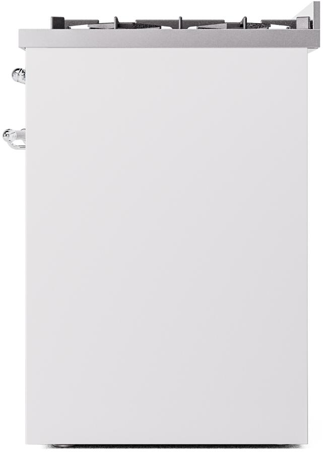 Nostalgie II 30 Inch Dual Fuel Natural Gas Freestanding Range in White with Chrome Trim