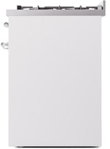 Nostalgie II 30 Inch Dual Fuel Natural Gas Freestanding Range in White with Chrome Trim