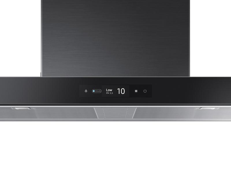 36" Bespoke Smart Wall Mount Hood with LCD Display in Clean Deep Charcoal