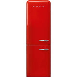 Approx 24" 50'S Style refrigerator with automatic freezer, Red, Left hand hinge