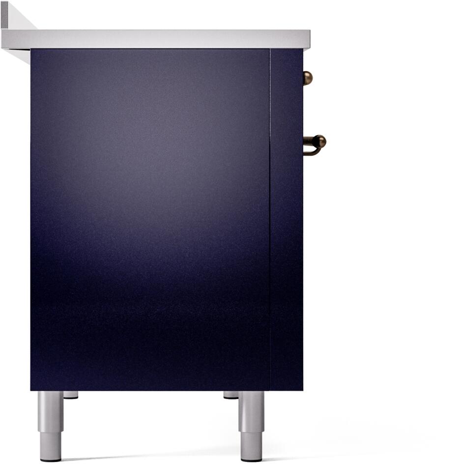 Nostalgie II 48 Inch Electric Freestanding Range in Blue with Bronze Trim