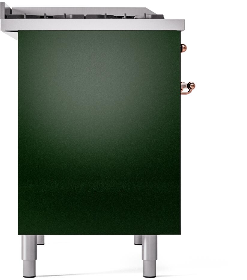 Nostalgie II 40 Inch Dual Fuel Liquid Propane Freestanding Range in Emerald Green with Copper Trim