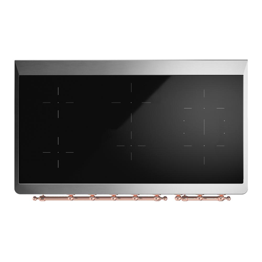 ILVE UMIB48NR3EGP Majestic III 48 inch Induction Range with 6 Elements, 5.02 cu. ft. Total Oven Capacity (Triple Glass Door, Emerald Green, Copper)