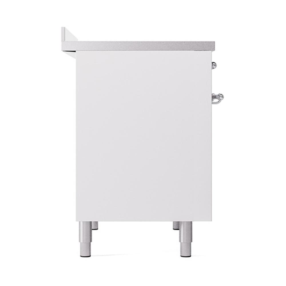 ILVE UNDI406QNMPWHC Nostalgie II Noblesse 40 inch Induction Range (Solid Door, White, Chrome)