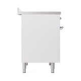 ILVE UNDI406QNMPWHC Nostalgie II Noblesse 40 inch Induction Range (Solid Door, White, Chrome)