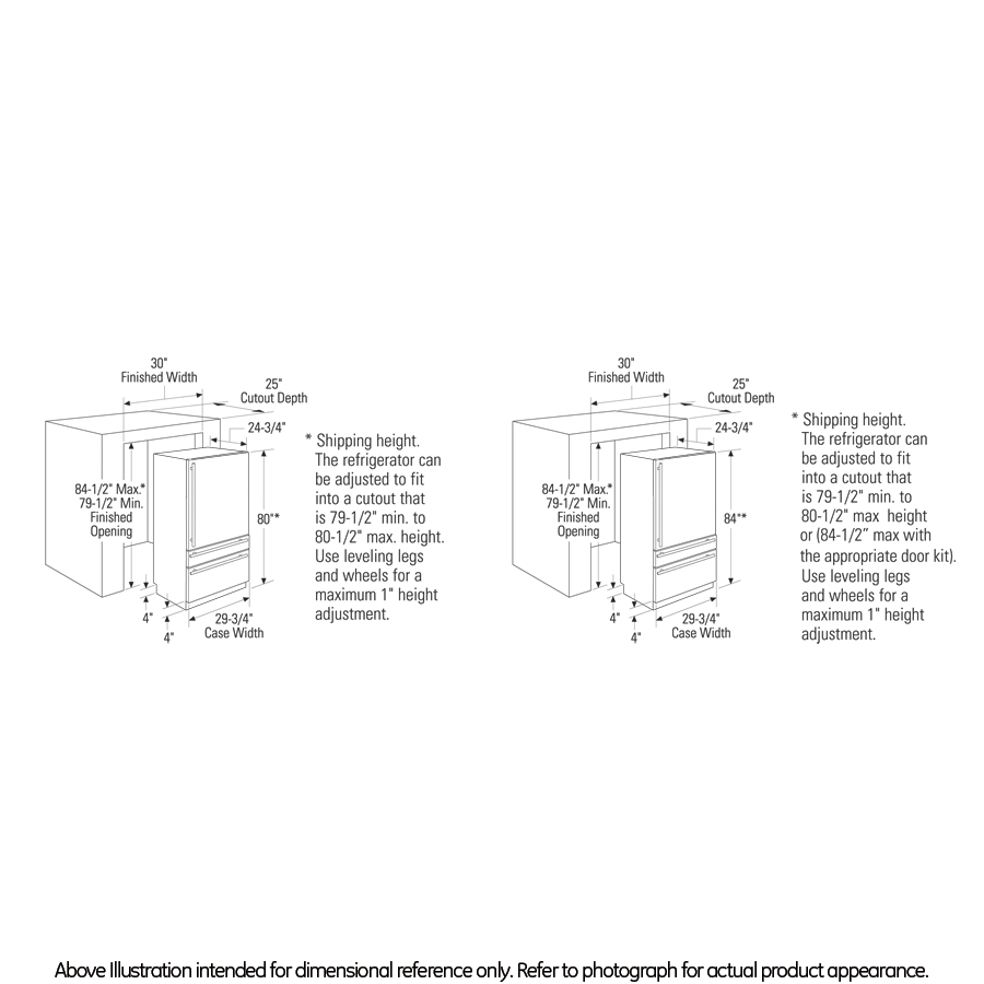 Monogram 30" Integrated Customizable Refrigerator (for Single or Dual Installation)