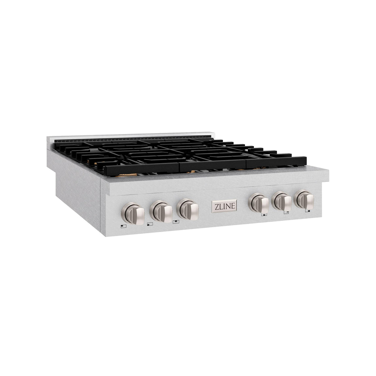 ZLINE 36 in. Paramount Gas Rangetop with 6 Brass Burners and Porcelain Cooktop in DuraSnow' Stainless Steel (SRTS-BR-36)