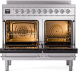 Nostalgie II 40 Inch Electric Freestanding Range in Stainless Steel with Chrome Trim