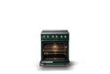 30"W. Induction Range (Finish: Ivy, Trim: Brushed Brass)