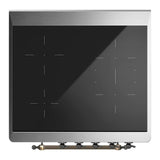 ILVE UMIB30QNR3BKB Majestic III 30 inch Induction Range with 4 Elements, 4 cu. ft. Oven Capacity (Solid Door, Glossy Black, Burnished)