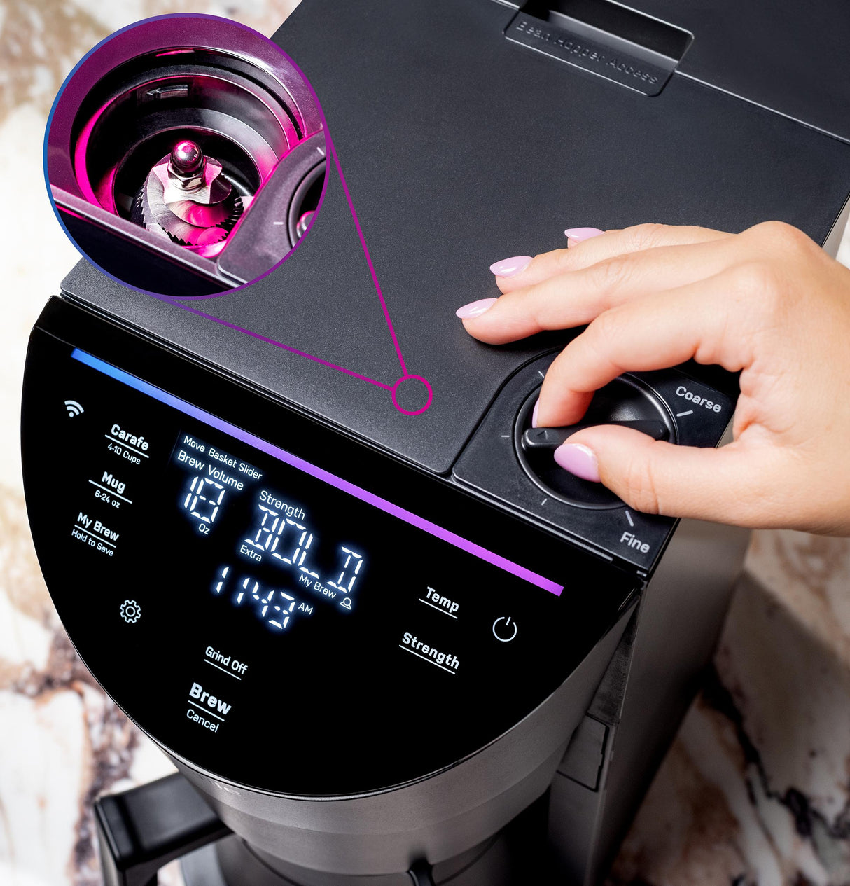 GE Profile™ Smart Grind and Brew Coffee Maker with Podless Single Serve