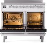 Nostalgie II 40 Inch Electric Freestanding Range in White with Chrome Trim