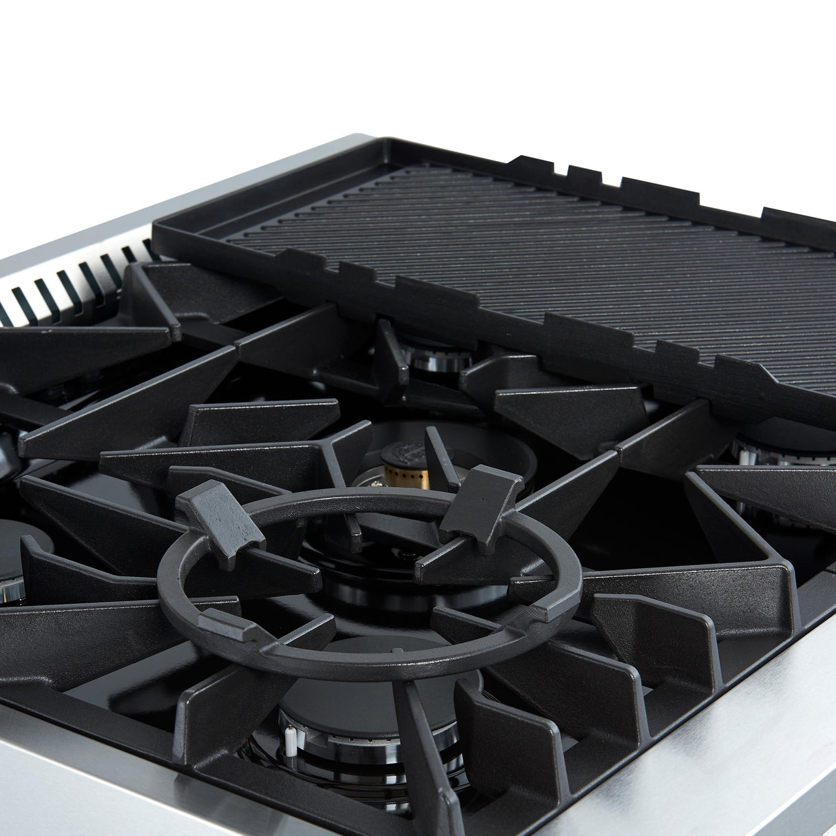 Giovanni 30-inch Gas Range Black & Antique Brass Design, 5 Burners 67,000 BTU, 4.32 cu.ft. Convection Oven