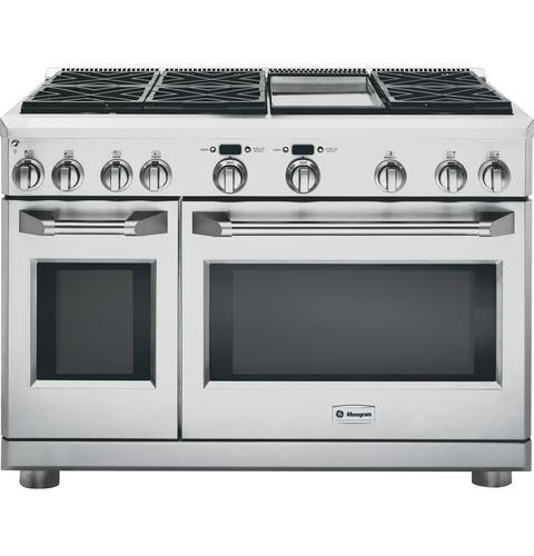 GE Monogram® 48" Dual-Fuel Professional Range with 6 Burners and Griddle (Liquid Propane)
