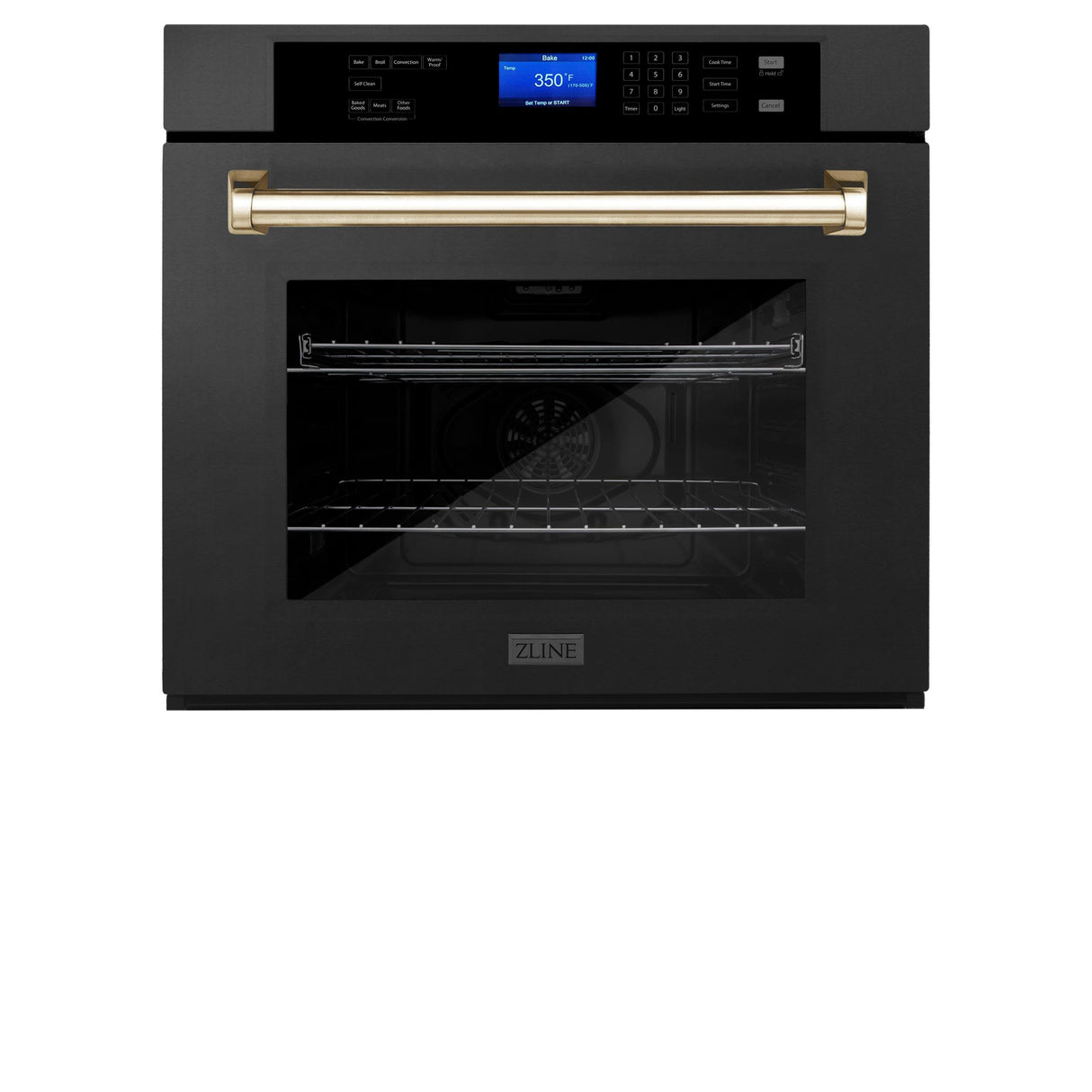 ZLINE 30" Autograph Edition Single Wall Oven with Self Clean and True Convection in Black Stainless Steel (AWSZ-30-BS) [Color: Gold]