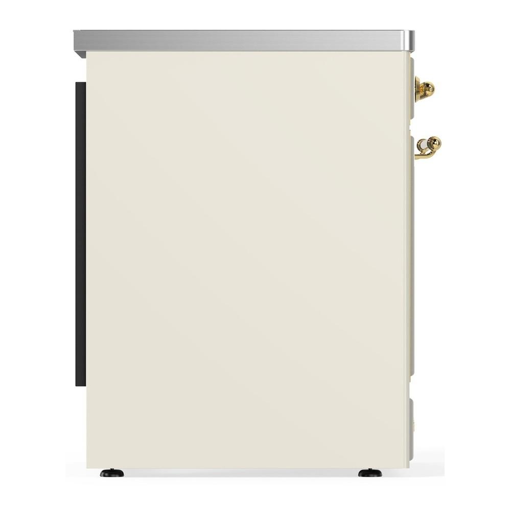 ILVE UMIB30NR3AWG Majestic III 30 inch Induction Range with 4 Elements, 4 cu. ft. Oven Capacity (Triple Glass Door, Antique White, Brass)