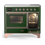 ILVE UMDIB40NR3EGP Majestic III 40 inch Induction Range with 6 Elements, 3.82 cu. ft. Total Oven Capacity (Triple Glass Door, Emerald Green, Copper)