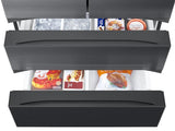 30 cu. ft. Mega Capacity 4-Door French Door Refrigerator with Four Types of Ice in Matte Black Steel