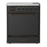 ILVE UMIB30QNR3MGB Majestic III 30 inch Induction Range with 4 Elements, 4 cu. ft. Oven Capacity (Solid Door, Graphite Matte, Burnished)