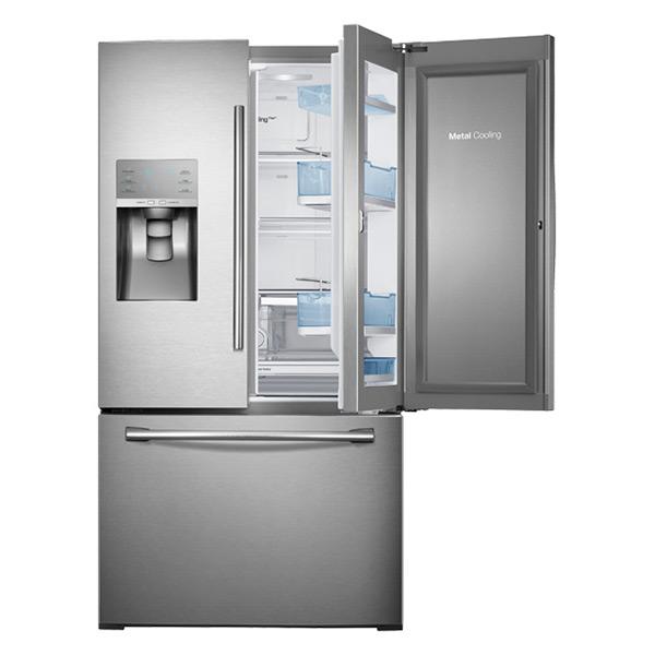 36" Wide, 30 cu. ft. Capacity 3-Door French Door Food ShowCase Refrigerator with Dual Ice Maker (Stainless Steel)