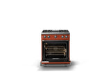 30"W. Sealed Burner Gas Range (Finish: Spiced Cider, Trim: Polished Chrome, Fuel: Natural Gas)