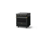 30"W. Electric Range (Finish: Antique Bronze, Trim: Brushed Brass)