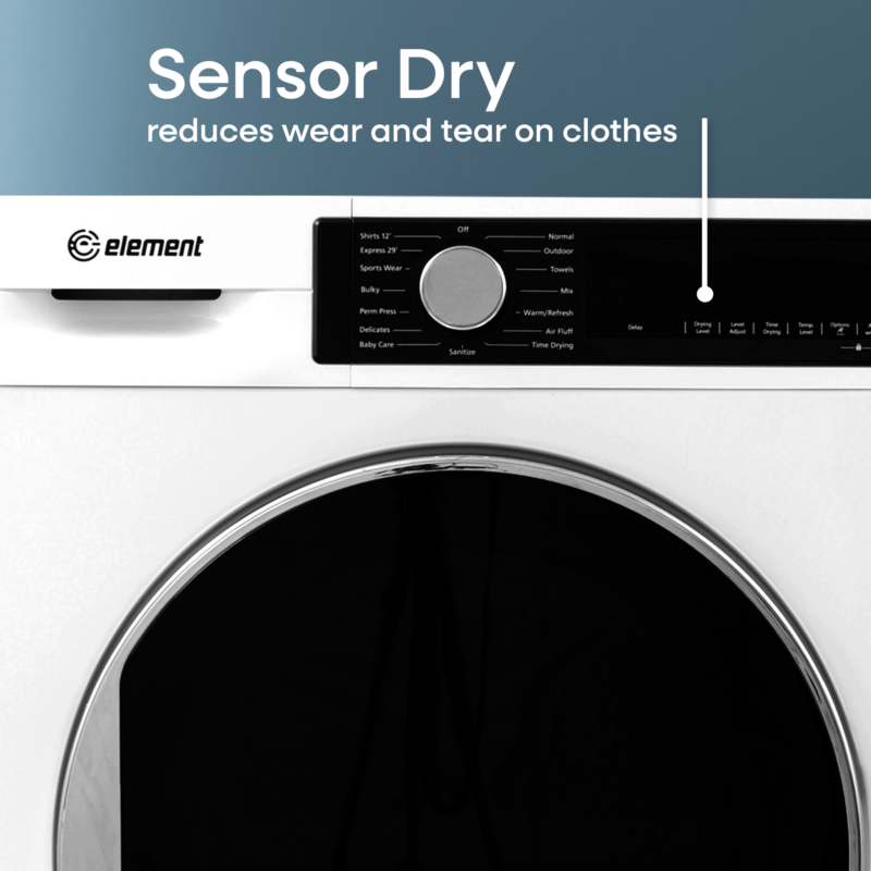 Element 4.0 cu. ft. Front Load Electric Dryer - White, ENERGY STAR (ECD4224EGW)