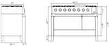 Panoramagic 48 Inch Dual Fuel Liquid Propane Freestanding Range in Stainless Steel with Trim