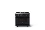 36"W. Sealed Burner Gas Range (Burner: 6b, Finish: Onyx, Trim: Polished Chrome, Fuel: Natural Gas)