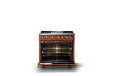 36"W. Dual Fuel Range (Burner: 4g, Finish: Spiced Cider, Trim: Brushed Brass, Fuel: Propane)
