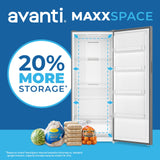Avanti MaxxSpace Insulation™ Technology Garage-Ready Frost-Free Convertible Upright Freezer, 23 cu. ft., ENERGY STAR, Stainless Steel Look (AV230VFLJM0SS)