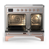 ILVE UMDIB40NR3SSP Majestic III 40 inch Induction Range with 6 Elements, 3.82 cu. ft. Total Oven Capacity (Triple Glass Door, Stainless Steel, Copper)