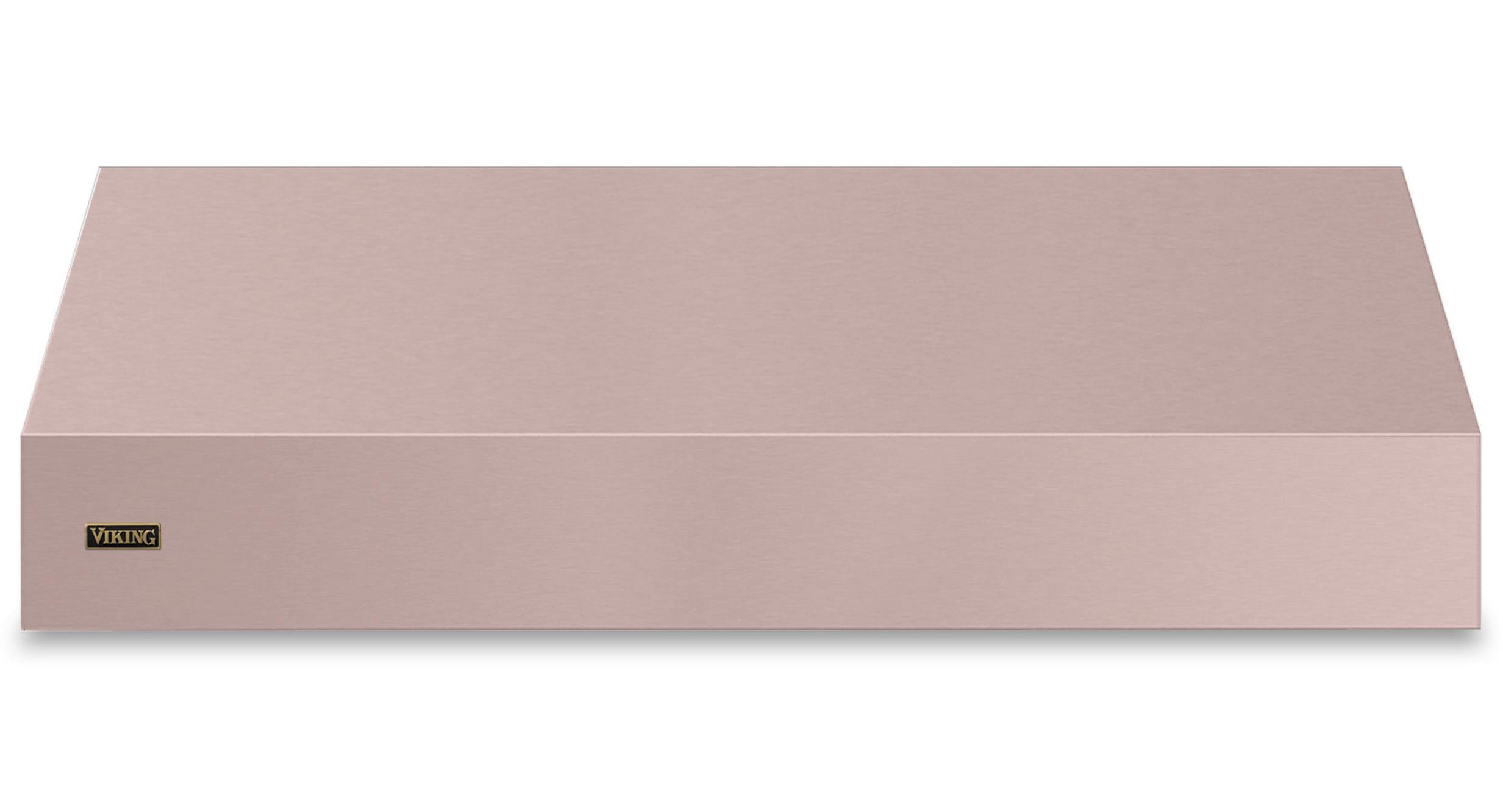 60"W. 18"H. Wall Hood (Finish: Blush, Trim: Brushed Brass)