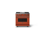 36"W. Sealed Burner Gas Range (Burner: 4g, Finish: Spiced Cider, Trim: Brushed Brass, Fuel: Propane)