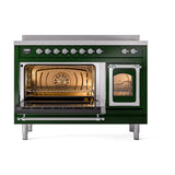 ILVE UNI486NMPEGC Nostalgie II Noblesse 48 inch Induction Range (Triple Glass Door, Emerald Green, Chrome)