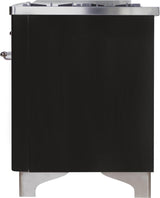 Majestic II 36 Inch Dual Fuel Natural Gas Freestanding Range in Matte Graphite with Chrome Trim