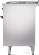 Nostalgie II 48 Inch Dual Fuel Liquid Propane Freestanding Range in Stainless Steel with Bronze Trim