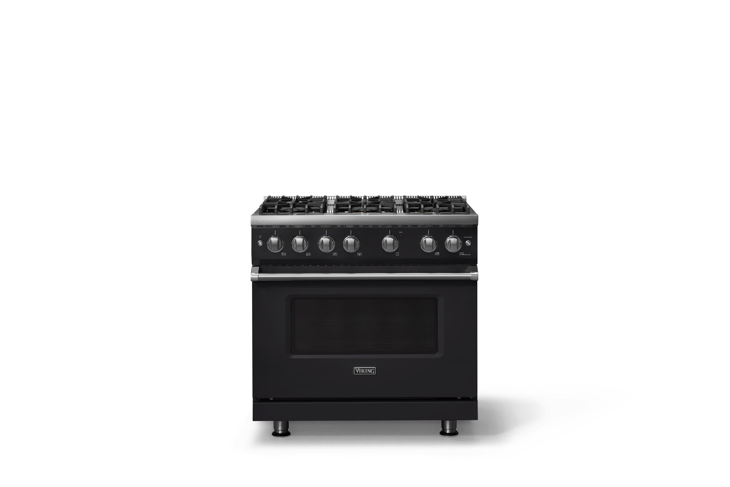 36"W. Sealed Burner Gas Range (Burner: 6b, Finish: Onyx, Trim: Polished Chrome, Fuel: Propane)